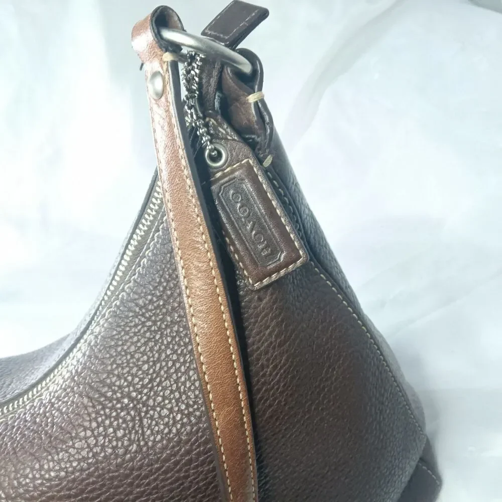 Vintage Coach Chelsea Shoulder Bag F10891 Brown Pebbled Leather Handbag Y2K